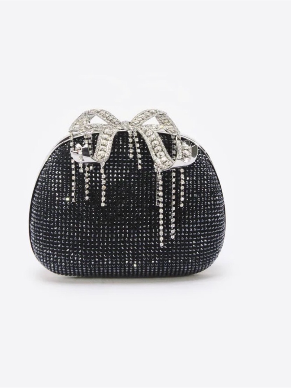 Self-Portrait Black Crystal Bow Minaudière